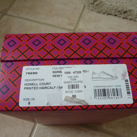 Tory Burch 'Howell' Leopard Pattern Court Sneakers - Picture 7 of 12